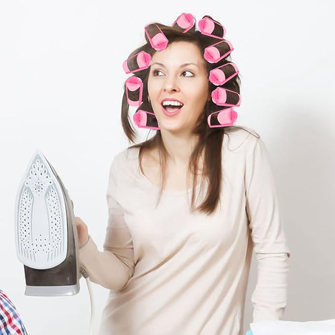 12 Pcs Foam Sponge Hair Rollers 2.4 Inch Hair Curlers to Sleep In Soft Sleep Rollers for Curls Style Heatless Curler Hair Christmas Party Hairstyles-GlimoraGlow