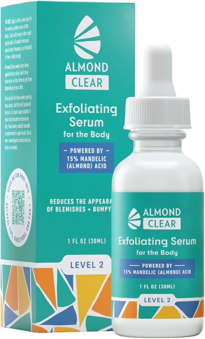 Body Clearing Serum [1 Fl Oz] Level 2 Acne Serum - Advanced Formula for Body Acne, Folliculitis, Back, Butt, Chest, Thighs, Shoulders - Mandelic Acid-GlimoraGlow