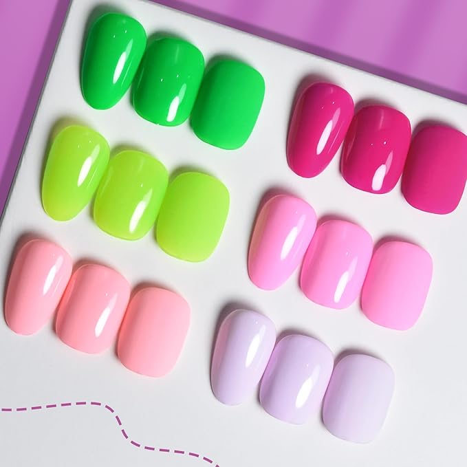 JODSONE 10ml Green Gel Nail Polish Set 6Colors Long Lasting Neutral Green Pale Lacquer Glossy Art for Nail and Salon Need U V Lamp-GlimoraGlow