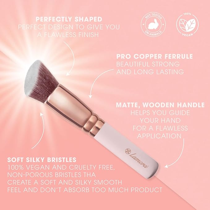 Kabuki Makeup Brush Set - Foundation Powder Blush Concealer Contour Brushes - Perfect for Liquid, Cream or Mineral Products - 10 Pc Collection with Premium Synthetic Bristles for Eye and Face Cosmetic-GlimoraGlow