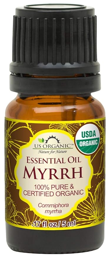 US Organic 100% Genuine Myrrh Essential Oil - Sourced from The Horn of Africa, USDA Certified Organic, Extracted by Hydro-Distillation (Myrrh, 5 ml)-GlimoraGlow