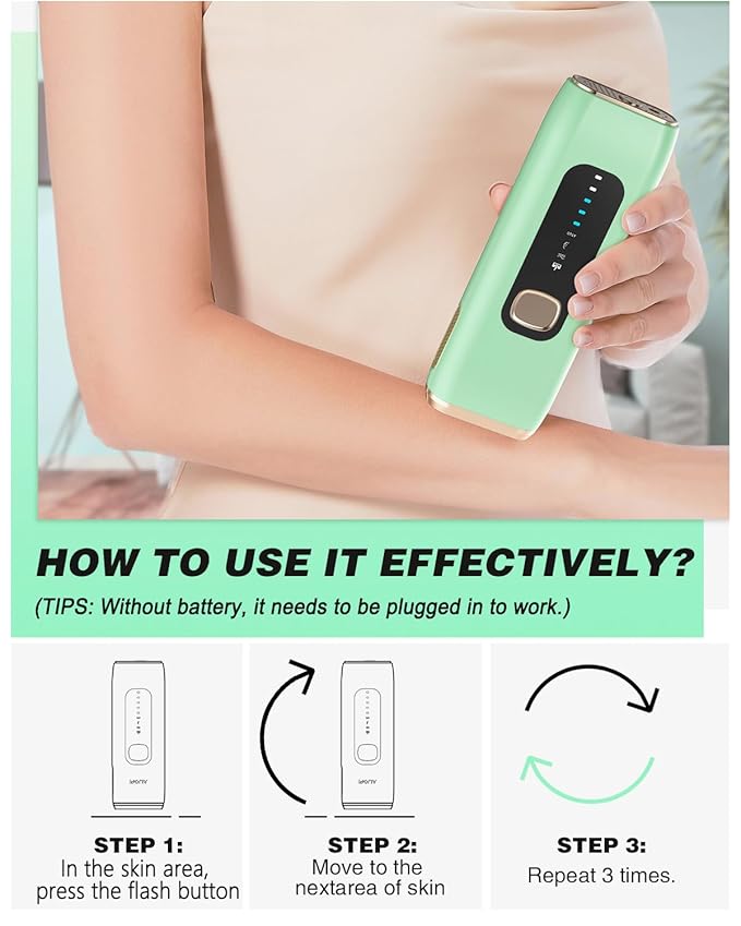 IPL Laser Hair Removal Device for Women Men at Home, Upgraded to 999,900 Flashes Permanent for Facial Legs Arms Bikini Line Whole Body Treatment-GlimoraGlow