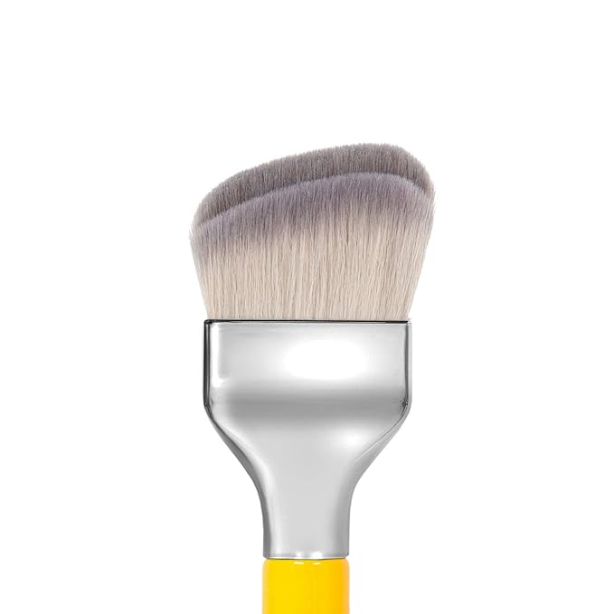Bdellium Tools Professional Makeup Brush - Studio Series 971 Large Slanted Double Dome Blender - With Soft Synthetic Fibers, For Quick & Easy Application and Blending (Yellow, 1pc)-GlimoraGlow