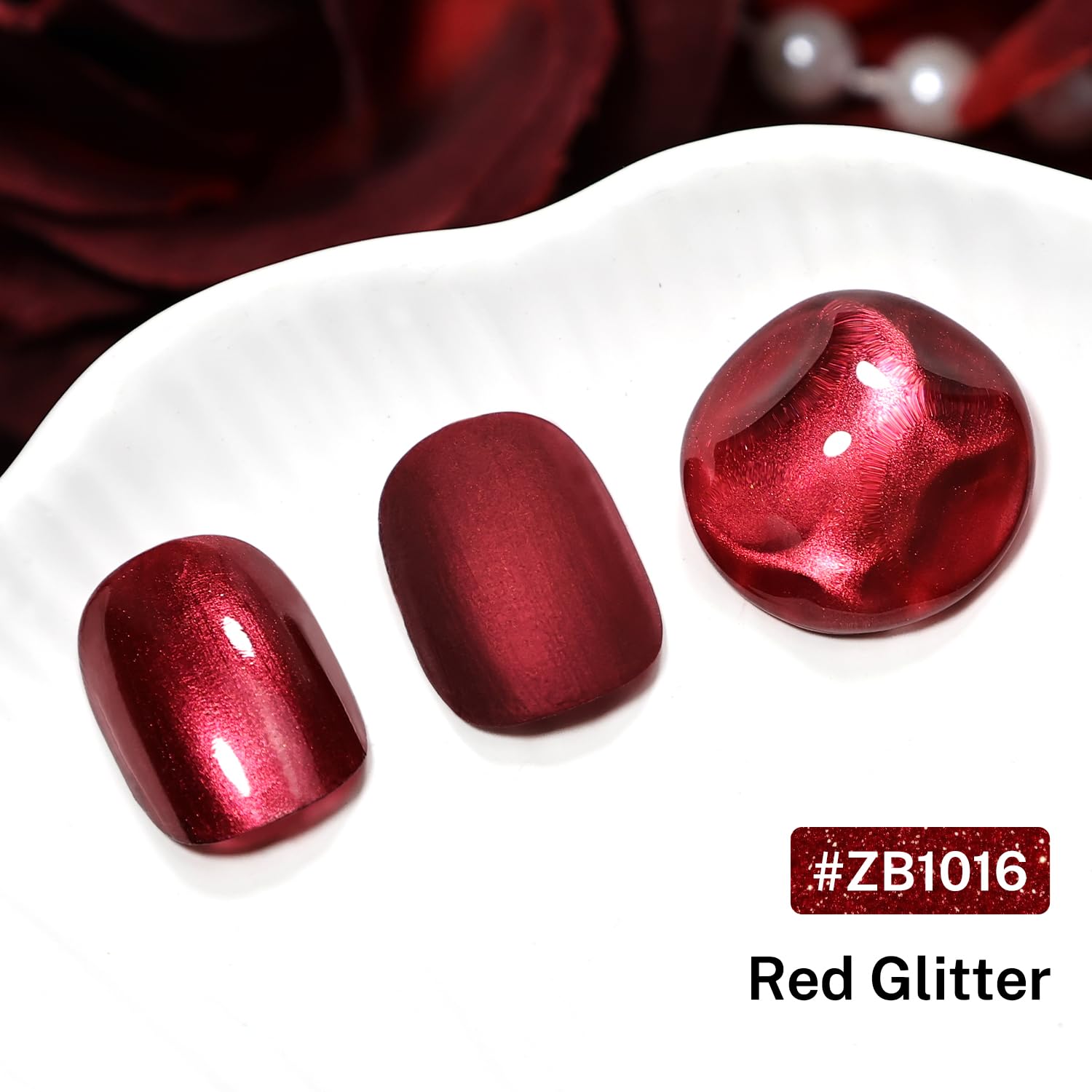 16.5ml Red Glitter Nail Polish Large Volume Quick Dry Nail Polish, Long Lasting Shine, Fingernail Toenail Nail Art DIY Home Travel Nail Art Gift-GlimoraGlow