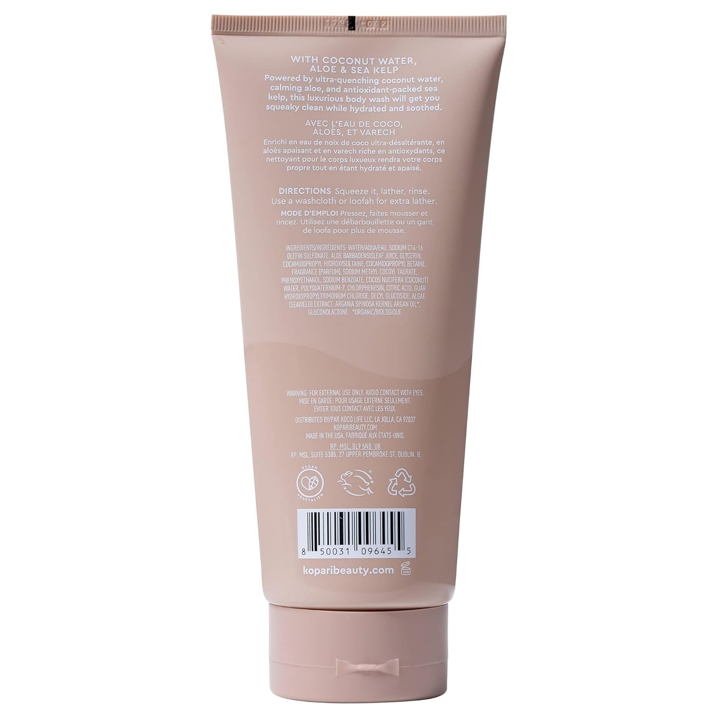 Tahitian Vanilla Hydrating Body Wash with Coconut Water, Aloe & Sea Kelp | Cleanses Without Stripping Moisture or Natural Oils | Infused with Notes of Warm Vanilla | Vegan and Cruelty-Free | 9.0 Oz-GlimoraGlow