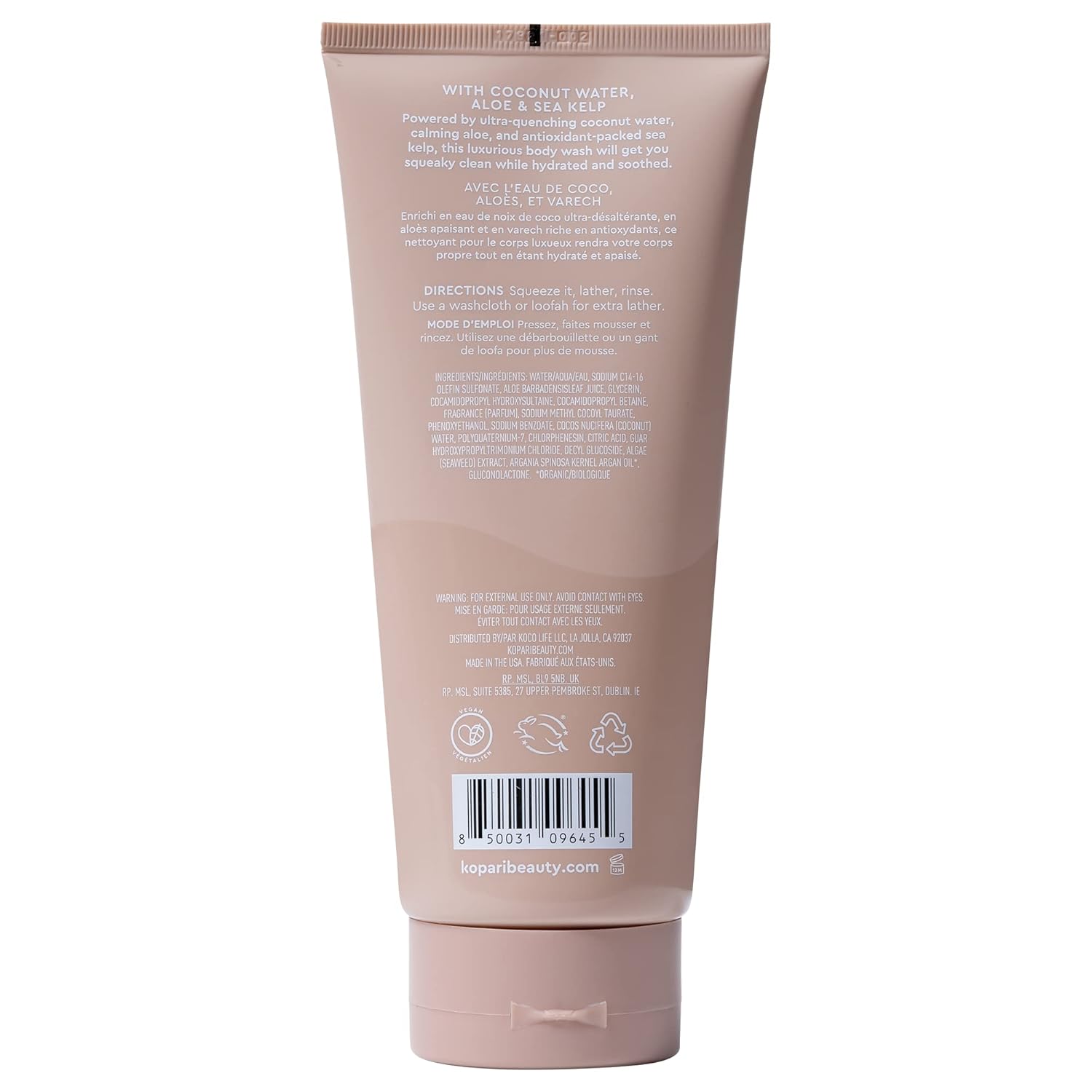 Tahitian Vanilla Hydrating Body Wash with Coconut Water, Aloe & Sea Kelp | Cleanses Without Stripping Moisture or Natural Oils | Infused with Notes of Warm Vanilla | Vegan and Cruelty-Free | 9.0 Oz-GlimoraGlow