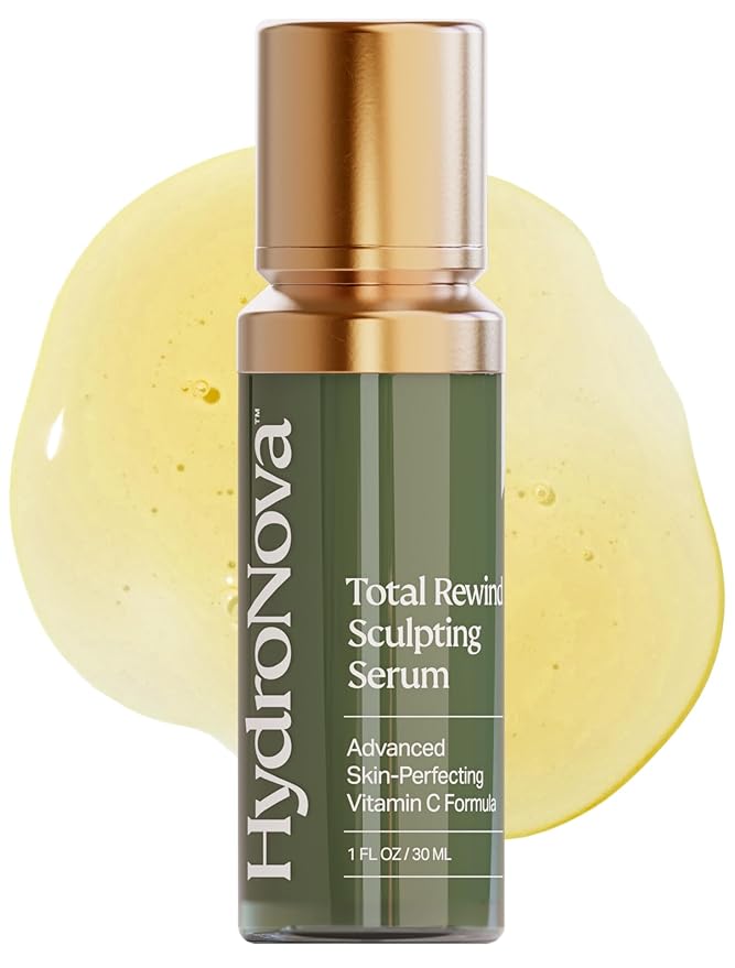 HYDRONOVA Total Rewind Sculpting Serum 1 fl oz | Line-Smoothing, Dark Spot Corrector | Vitamin C, Niacinamide, Kojic Acid, Peptides | Radiant Glow, Balanced Complexion | AM Formula-GlimoraGlow