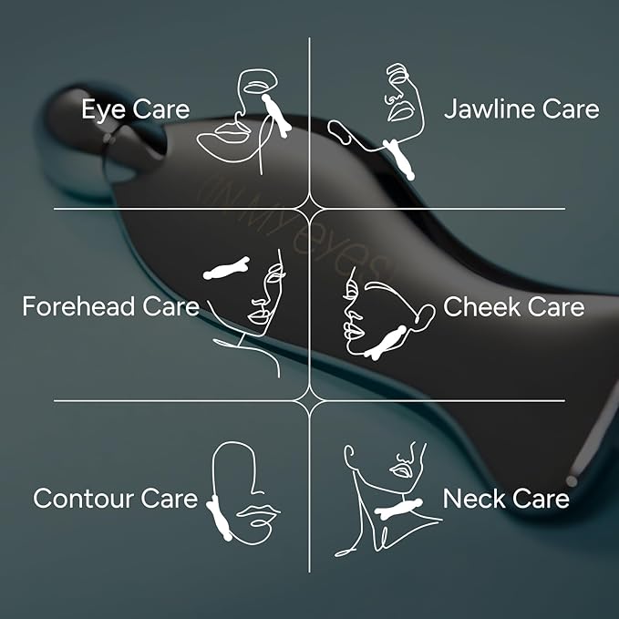 In My Eyes Gua Sha Tool for Face & Eye, Stainless Steel Gua Sha Facial Massager Tool for Reduce Puffiness, Ease Facial Tension & Promote Lymphatic Drainage-GlimoraGlow