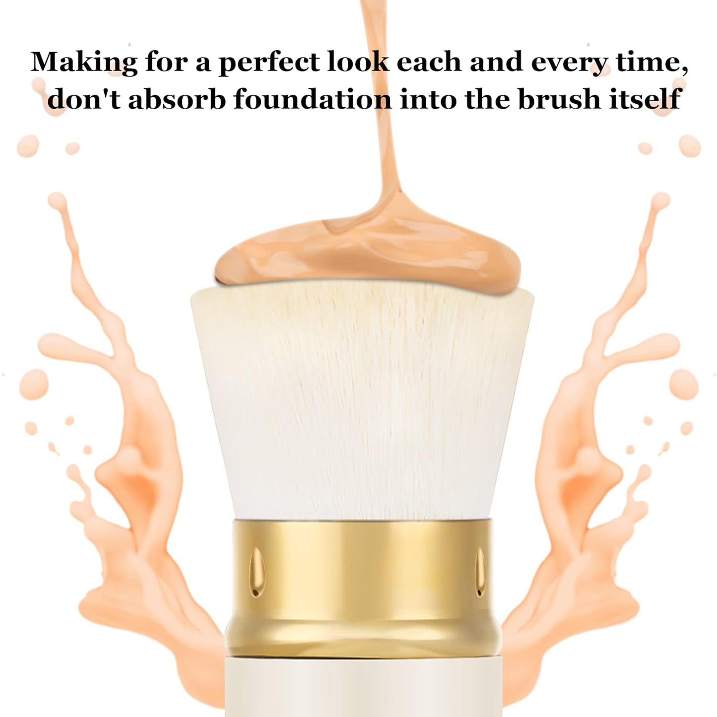 Falliny Retractable Foundation Makeup Brushes, Travel Kabuki Powder Brush Portable Liquid Foundation Sunscreen Brush with Cover for Blending Liquid, Bronzer,Cream or Flawless Powder Cosmetics-GlimoraGlow