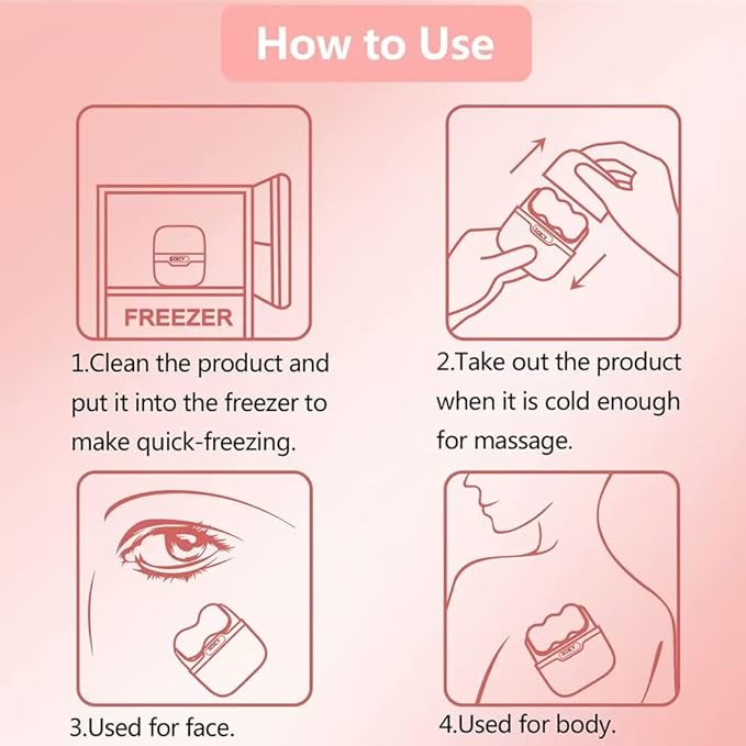 OPENDGO Ice Roller for Face Eyes Body,Cold Facial Ice Roller Massager for Eye Puffiness, Migraine, Pain Relief, Minor Injury, Facial Skin Care Products,2 in 1 Ice Face Roller Cold Therapy Tools-GlimoraGlow