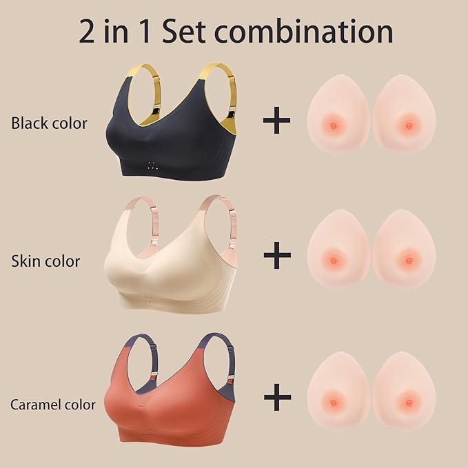 2 In 1 Silicone Breast Forms Pocket Bra Fake Boobs Fake breasts Silicone Breastplate-GlimoraGlow
