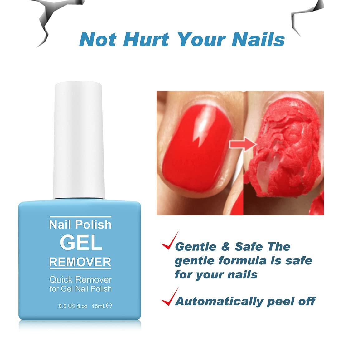 2 Pack Gel Nail Polish Remover, Gel Polish Remover for Nails, Easily Magic Soak-Off Gel Polish in 2-5 Minutes - Safe, No Need For Foil, Soaking Or Wrapping (with 1 Cuticle Pusher and Nail Scraper)-GlimoraGlow