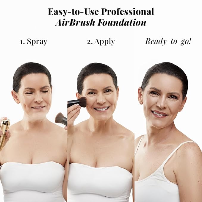 Jerome Alexander Airbrush Foundation Ultra Hydrating, Spray Foundation Makeup with 2x the Active Ingredients, Ultra-Light, Buildable, Full Coverage Formula (Fair)-GlimoraGlow