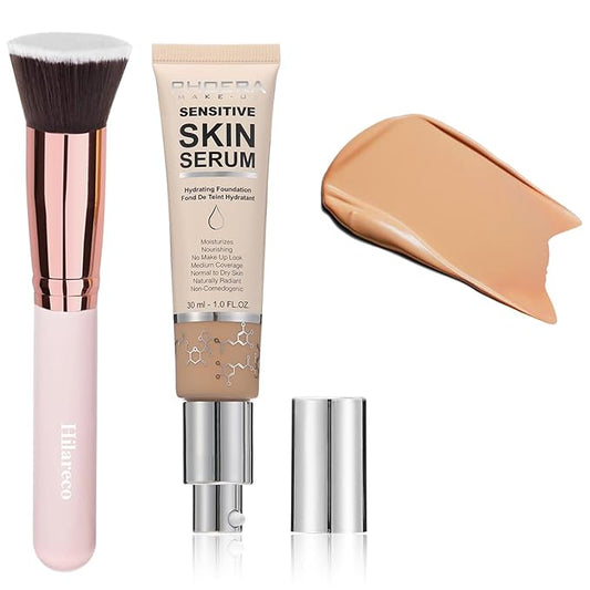 2024 New PHOERA Foundation Makeup for Mature Skin, Wrinkles Matte Natural Finish for a Flawless Complexion (N03 Buff Beige)-GlimoraGlow