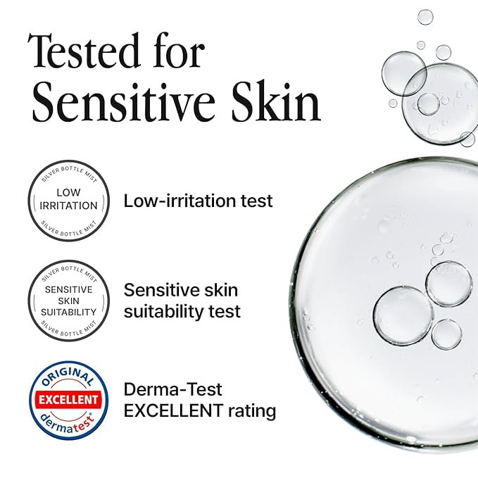 Silver Frost Mist - Facial Barrier Toner Spray with 80% Witch Hazel Water, Cica for Skin Barrier Repair, Recovery Mist for Sensitive Skin, Dewy Hydration, Korean Skin Care (3.38 fl oz)-GlimoraGlow