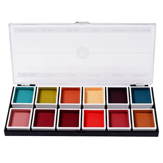 12-Color Complexion Alcohol-Activated Palette, Professional Quick Drying Waterproof SFX Makeup, Tattoo Cover-GlimoraGlow