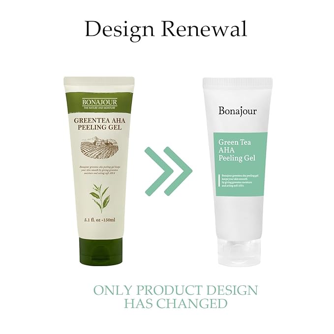 [BONAJOUR] Green Tea AHA Peeling Gel – Best Korean Vegan beauty AHA Deep Facial Exfoliating Gel 5.1Fl.oz-GlimoraGlow