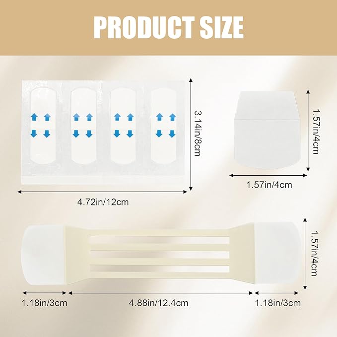 braxan 60 Pcs Neck Tape Lifting Invisible Set: Neck & Face Lift Tape Invisible - for Double Chin Jowls Eyes Sagging Skin, Special Events & Makeup-Friendly Use, Visible Results In Seconds-GlimoraGlow