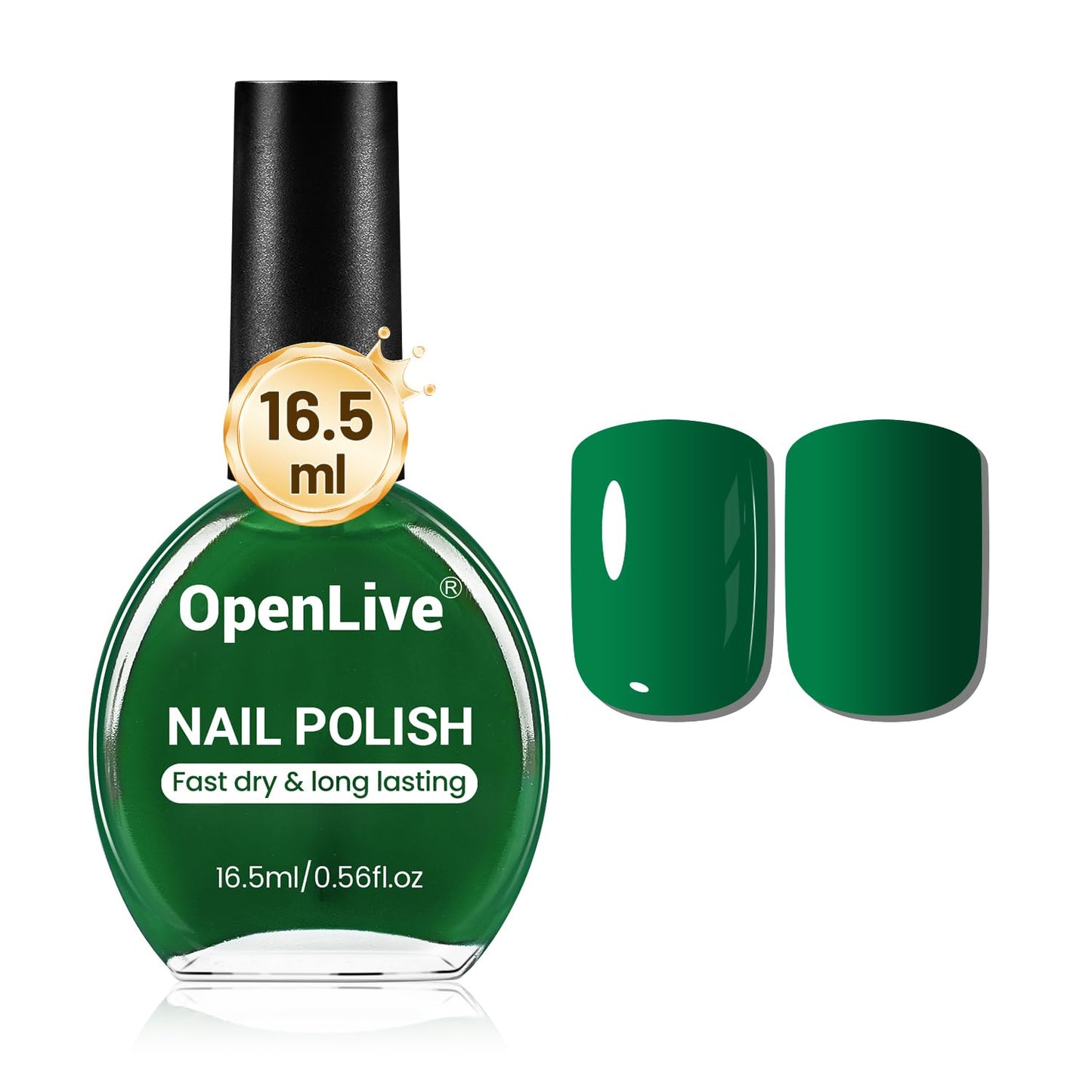 16.5ml Dark Green Nail Polish Large Volume Quick Dry Nail Polish, Long Lasting Shine, Fingernail Toenail Nail Art DIY Home Travel Nail Art Gift-GlimoraGlow