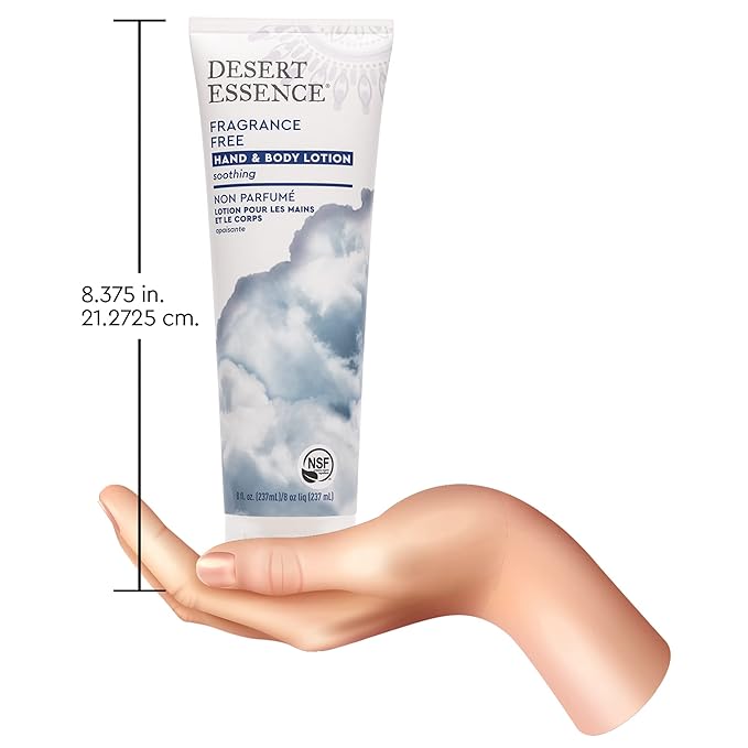 Desert Essence Fragrance Free Hand & Body Lotion - 8 Fl Ounce - Soothing - Aloe Vera - Shea Butter - Green Tea - Coconut Oil - Jojoba Oil-GlimoraGlow