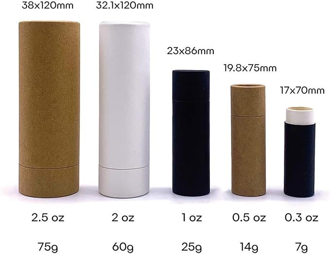 10 Pcs 2 Oz Paperboard Lip Balm Tubes Cardboard Tubes Empty DIY Lipstick Tube Refillable Lip Gloss Container Solid Perfume Tubes 60g Chapstick Container for Cosmetic Samples Deodorant(Brown)-GlimoraGlow