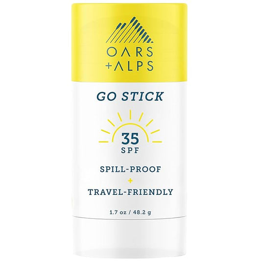 Oars + Alps Go Stick Clear SPF 35 Face Sunscreen, Skin Care Infused with Vitamin E and Antioxidants, Water and Sweat Resistant, TSA Friendly, 1.7 Oz, 1 Pack-GlimoraGlow