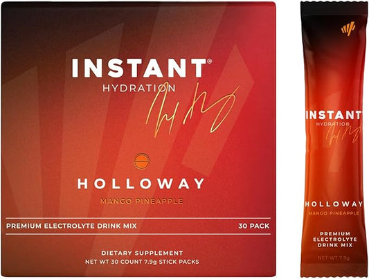 Instant Hydration Electrolytes Powder Packets - Mango Pineapple Drink Mix - Zero Sugar - Keto, Vegan, Gluten-Free, Non-GMO - Boost Recovery, Brain Health, Muscle & Tissue Support- 30 Sticks-GlimoraGlow