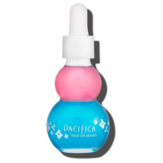 Pacifica Face Oil Serum - Flower Fix Bi-Phase Hydrating Skin Barrier - w/Hyaluronic Acid & Natural Botanical Ingredients - for Dry Sensitive Skin Vegan & Cruelty-Free Dermatologist Approved-GlimoraGlow