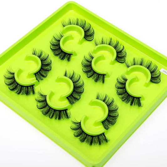 HBZGTLAD 6 Pairs Fluffy False Eyelashes Natural Faux Mink Strip 3D Lashes Pack(3DQG-104)-GlimoraGlow