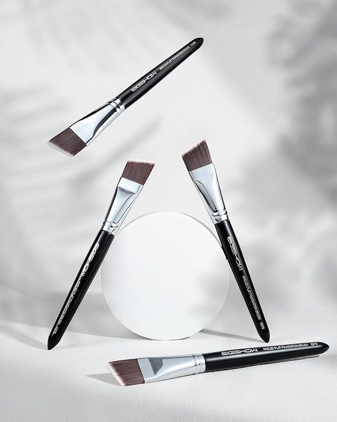 EIGSHOW Angled Flat Foundation Brush, Vegan Synthetic Bristles, Streak Free Application, Face Makeup Brush For Blending Liquid, Cream, Face Mask (E870)-GlimoraGlow