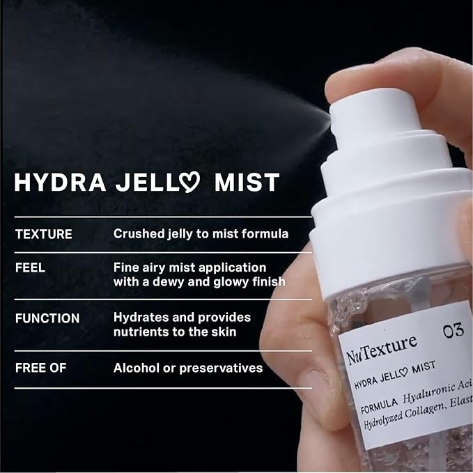 Jelloskin Hydra Jell Face Mist by AVA x NuTexture Hydrating Face Spray with Collagen, Hyaluronic Acid, Vitamin C & E-GlimoraGlow