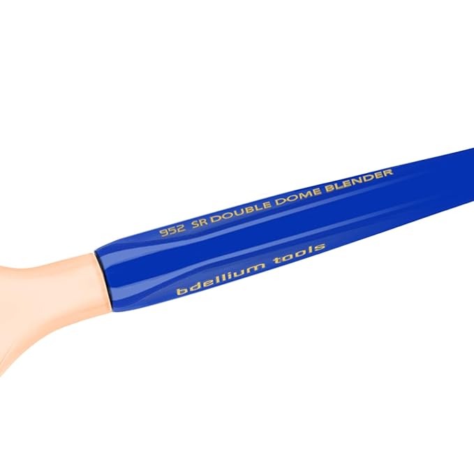 Bdellium Tools Professional Makeup Brush - Golden Triangle 952 Small Rounded Double Dome Blender - With All Vegan and Soft Synthetic Fibers, For Application & Blending (Blue, 1pc)-GlimoraGlow