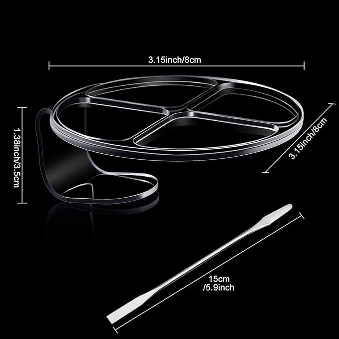 2 Pieces Hand Makeup Mixing Palette Handheld Palette Clear Makeup Cosmetic Palette Nail Art Manicure Palette with 2 Pieces Spatula for Mixing Foundation-GlimoraGlow