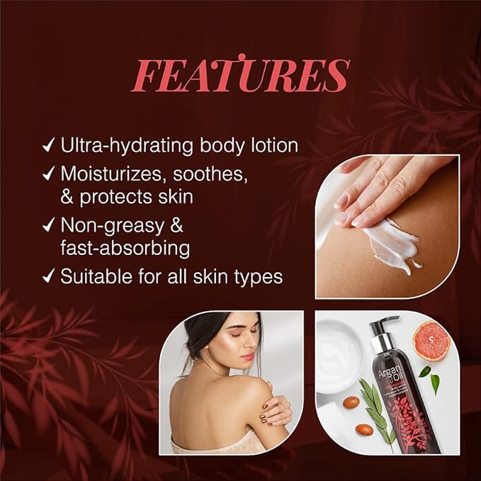 Body Drench Ultra Hydrating Body Lotion with Argan Oil - Nourishing & Moisturizing Body Lotion for Dry Skin, 8 fl oz-GlimoraGlow