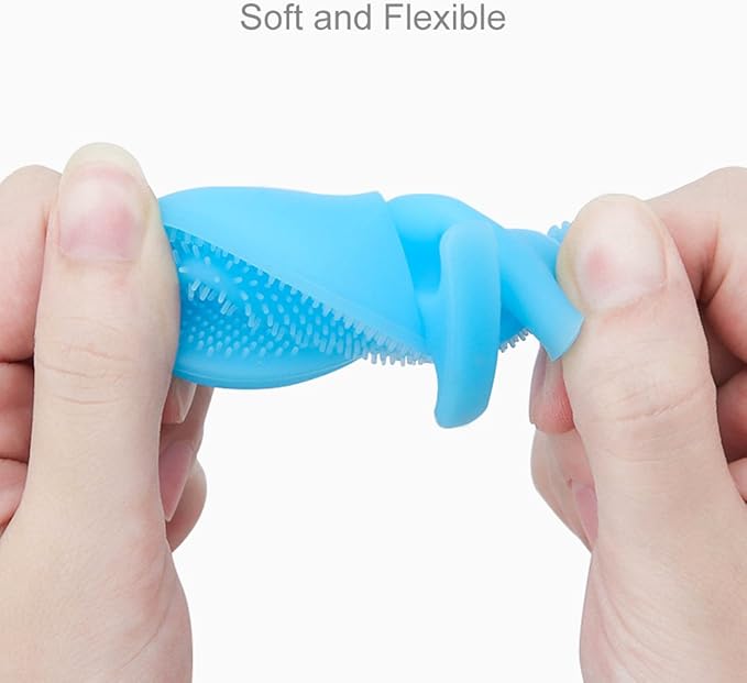 INNERNEED Soft Silicone Facial Cleansing Brush Manual Face Scrubber Exfoliating Massage Scrub Acne Blackheads Remove Handheld Pads for Sensitive, Delicate, Dry Skin (Pack of 2)-GlimoraGlow
