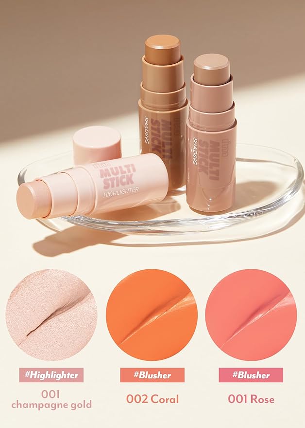 I'm Meme Ash Brown Bronzer for Face - I'm Multi-stick | Effortless Sun-kissed Warmth for Daily Use, Easy Blending Matte Finish, Shading 002 Cool Bronzer, 0.23 Oz-GlimoraGlow