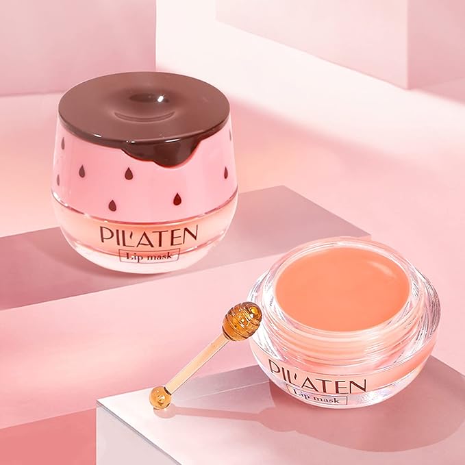 2 Pack Strawberry Lip Mask Strawberry Lip Balm Pot Propolis Moisturizing Hydrating Lip Sleeping Mask Prevention Dry and Cracked Lip Scrubs Exfoliator (2-Strawberry)-GlimoraGlow