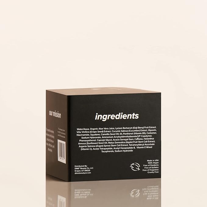 DIME Beauty Luminosity Eye Serum, Eye Cream for Dark Circles and Puffiness, Caffeine Eye Cream, Puffy Eyes Treatment, 0.5 oz / 15 mL-GlimoraGlow