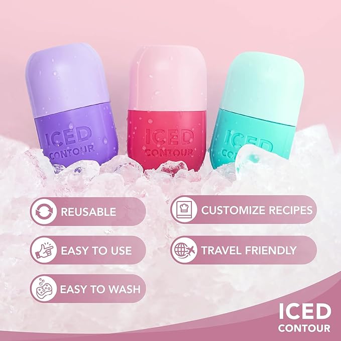 Ice Roller for Face, Ice Face Roller for Eyes, Neck and Cold Therapy for Injuries. Ice Mold for Face Massager, Skin Care. Remove Fine Lines, Shrink Pores, Reduce Acne (White)-GlimoraGlow