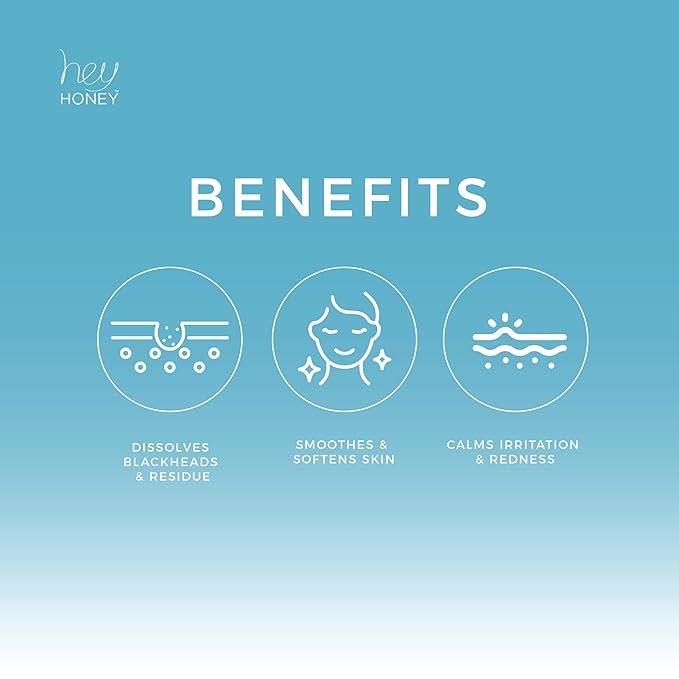 Hey Honey Skincare Be Clear - Acne Control Deep Pores Cleansing Gel | Propolis, Green Tea Oil, Camellia | Exfoliates, Unclogs Pores, Balances Oil Production | Fast Acting & Long Lasting | 2.7 Oz-GlimoraGlow