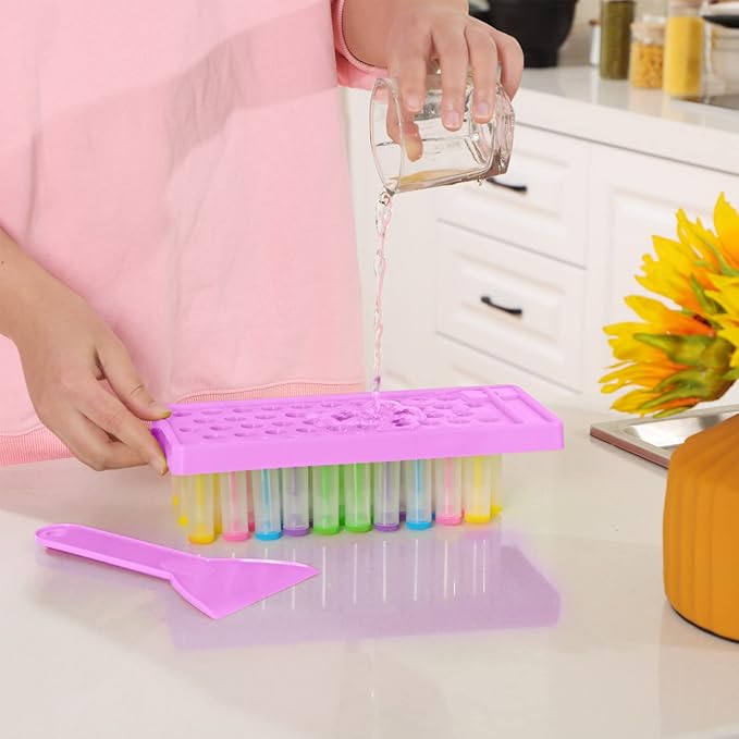 2 Sets Lip Balm Tray and Spatula Set Portable lipstick Holder Lip Balm Containers Lip Gloss Making Kit (Purple)-GlimoraGlow