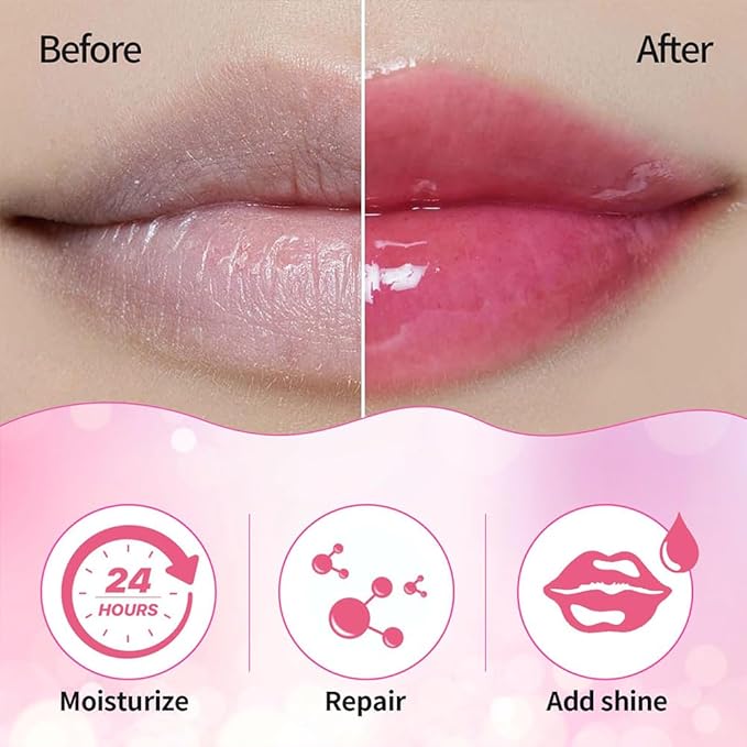 Hydrating Lip Glow Oil, Moisturizing Lip Glow Oil, Nourishing Glossy Transparent Lip Oil, Plumping Lip Oil, Lip Balm, Non-sticky Tinted Toot Lip Balm for Lip Care (CHERRY) 0.2 OZ-GlimoraGlow