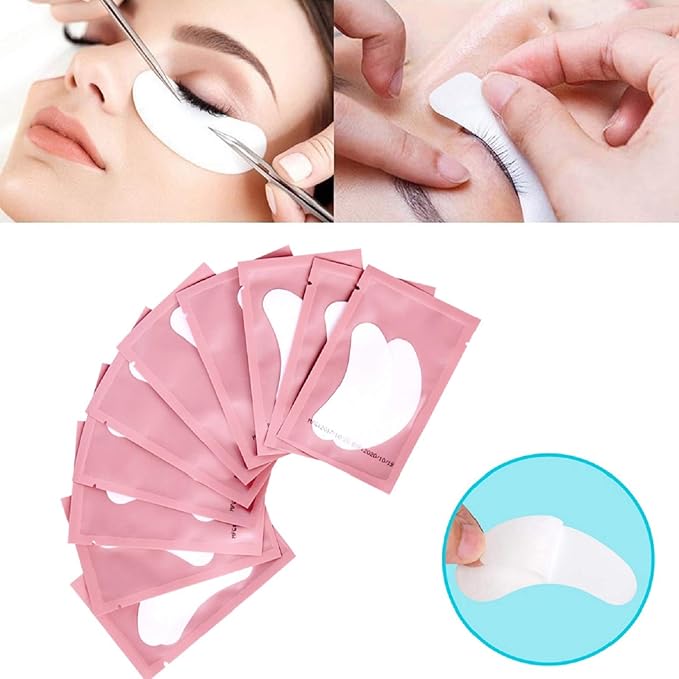 100 Pairs Set Under Eye Pads, Comfy and Cool Under Eye Patches Gel Pad for Eyelash Extensions Eye Mask Beauty Tool (Pink)-GlimoraGlow