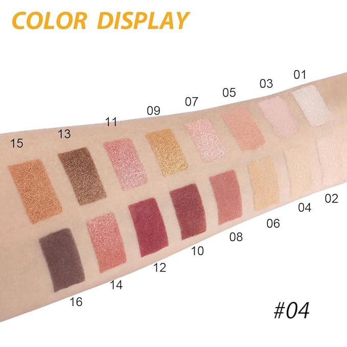 16 Colors Nude Champagne Gold Glitter Matte Shimmer Eyeshadow Palette for Eye Makeup,High Pigmented Brown Eye Shadow Primers Powder Palet de sombras de ojos-GlimoraGlow