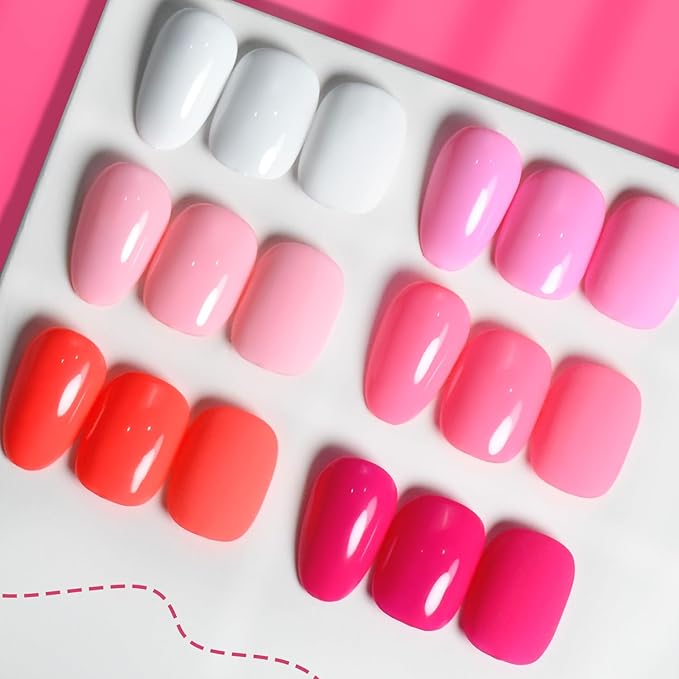 JODSONE 10ml 6 Colors Red Rose Pink Gel Nail Polish Set All Seasons Soak off U V Lamp Gel Manicure Set for Nail Art Long Lasting Valentine's Day Gifts for Her-GlimoraGlow