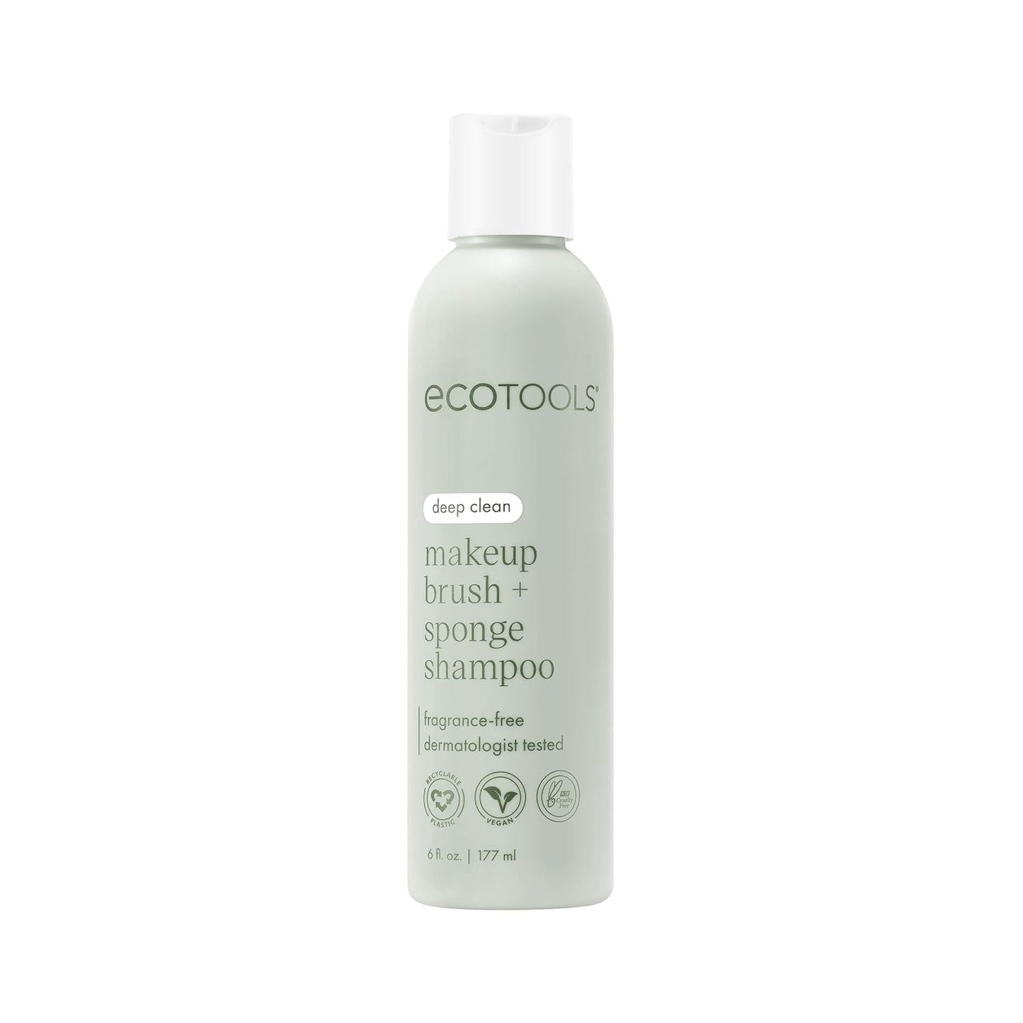 EcoTools Cleanser Shampoo for Makeup Brush/Sponge/Puffs, Remove Makeup & Impurities, Fragrance-Free, No Harsh Chemicals, Vegan & Cruelty-Free, 6 fl.oz./177 ml, 1 Count-GlimoraGlow