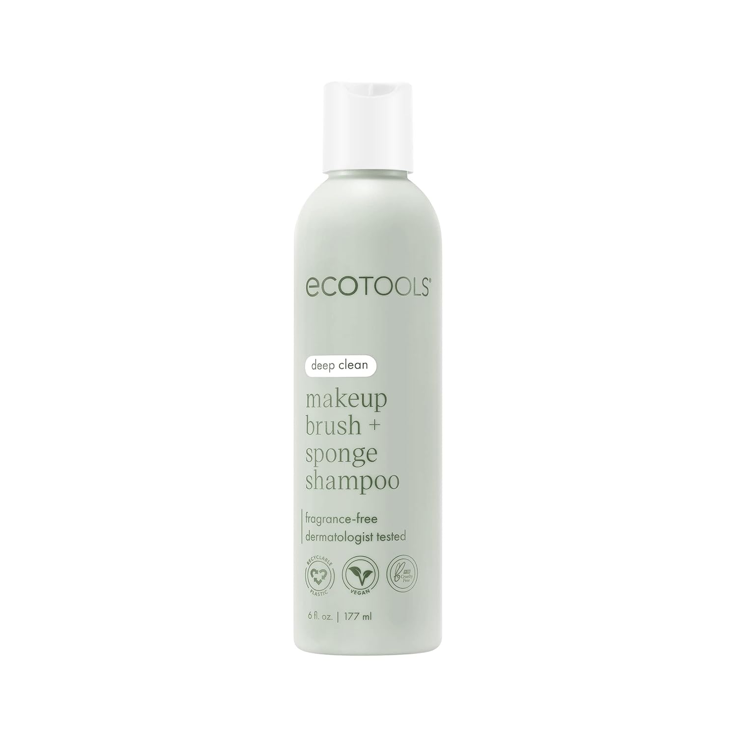 EcoTools Cleanser Shampoo for Makeup Brush/Sponge/Puffs, Remove Makeup & Impurities, Fragrance-Free, No Harsh Chemicals, Vegan & Cruelty-Free, 6 fl.oz./177 ml, 1 Count-GlimoraGlow