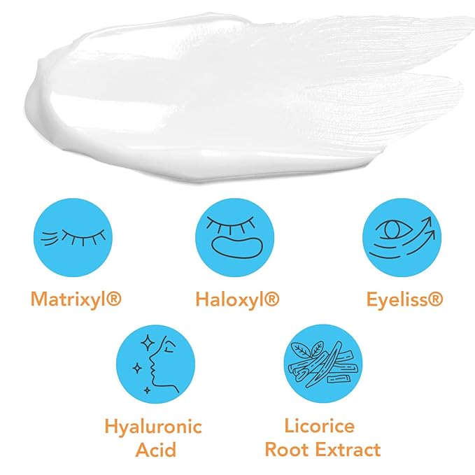 – Advantage Velvet Eye Serum, Reduce Eye Puffiness, Dark Circles, Anti Aging Eye Cream, Firms, Hydrated, Haloxyl, Eyeliss, Matrixyl 3000, Hyaluronic Acid, Non Greasy, Fragrance Free (0.5 oz.)-GlimoraGlow