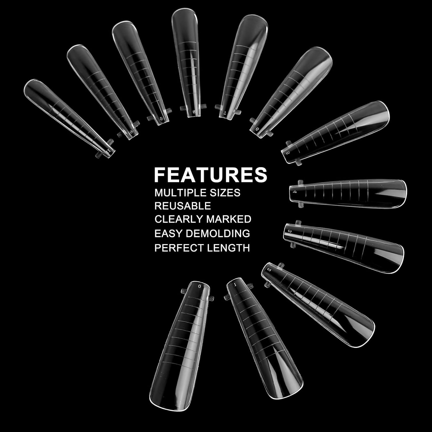 120Pcs Clear Dual Nail Forms,Long Ballet Extension Poly Nail Gel Nail Forms Full Cover Nail Molds 12 Sizes for Solid Nail Gel Glue Nail Art Design Salon&DIY(Extra Long Ballet)-GlimoraGlow