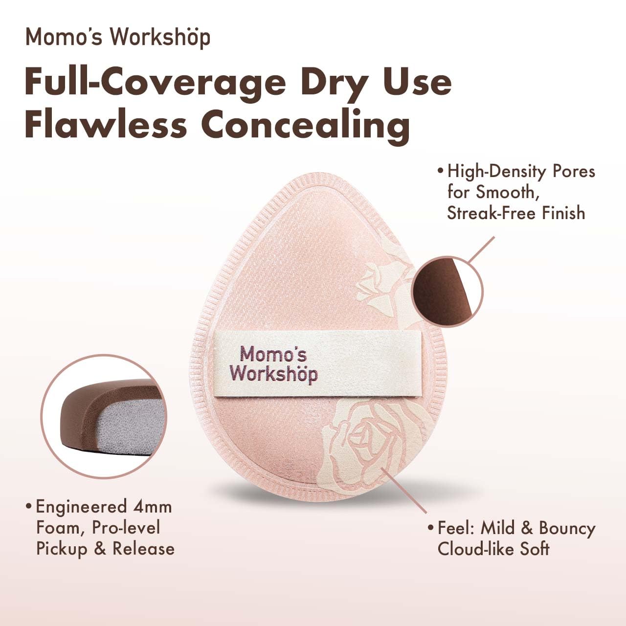 Makeup Sponge, Rubycell, Egg Shape, Foundation Sponges with Glossy PU Leather, for Liquid/Sheer Foundations, Cosmetic Puff, Medium Bounce,Travel Friendly & Reusable,2pcs & Storage Case-GlimoraGlow